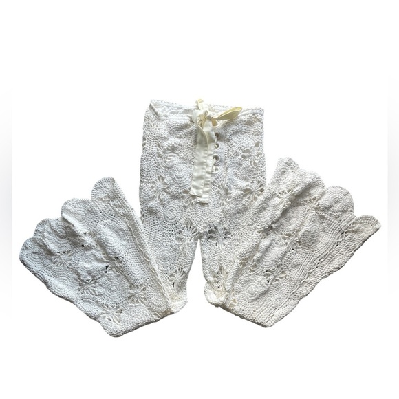 Free People Dragonfly Crochet Flare Pants Ivory Boho Festival Lace High Rise S - Picture 5 of 11